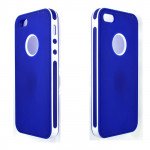 Wholesale iPhone 5 5S 2 in 1 Hybrid Case (White-Blue)